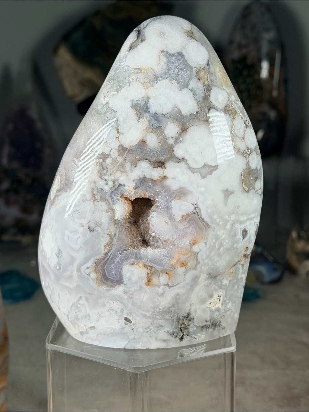 Flower Agate Freeform Druzy – Madagascar | High Quality Druzy Statement